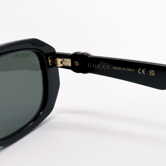 NEW GUCCI GG1535S 001 GEOMETRIC BLACK GREY WOMEN SUNGLASSES GUCCI - Picture 11 of 13